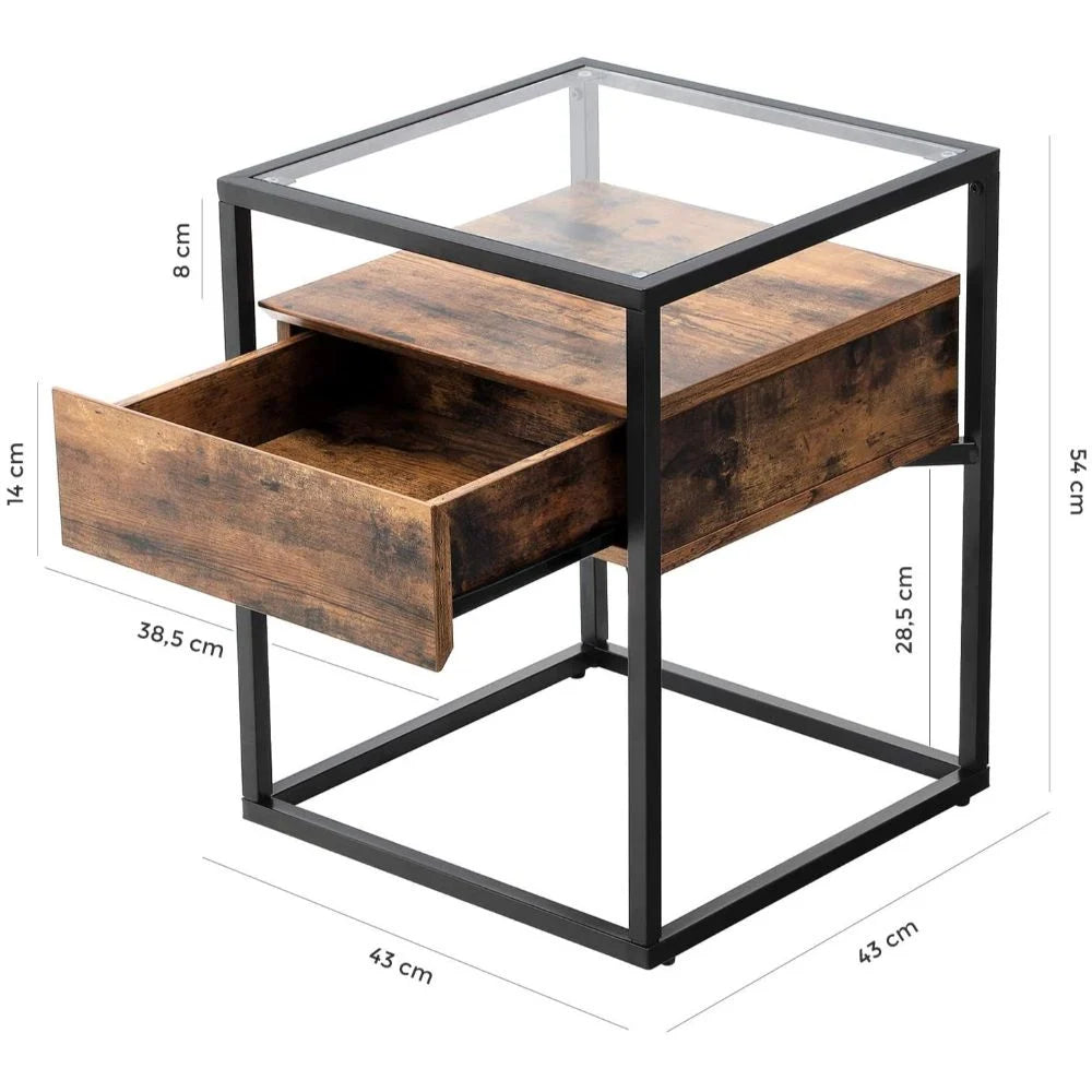 Athens Rustic Bedside Table